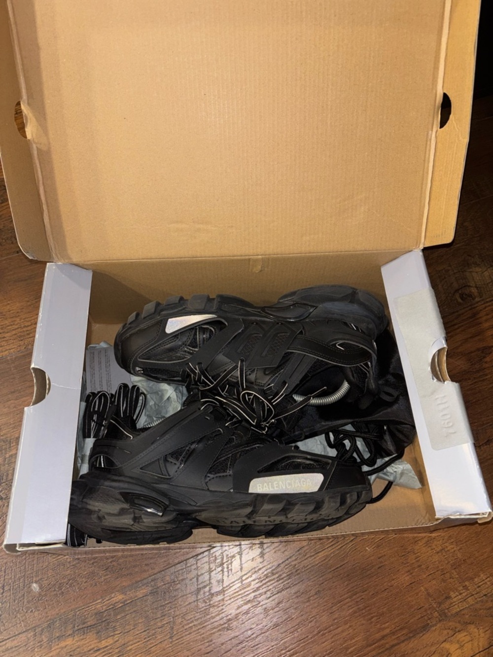 Balenciaga Black Layered Track Sneakers